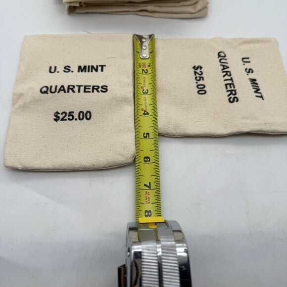 20 x EMPTY U.S. Mint Quarters Coin Bags $25.00 Canvas Heavy Duty TOP CUT 6x5 - Picture 4 of 4